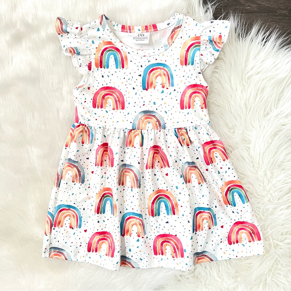 Girl Boutique Colorful Rainbow Dress